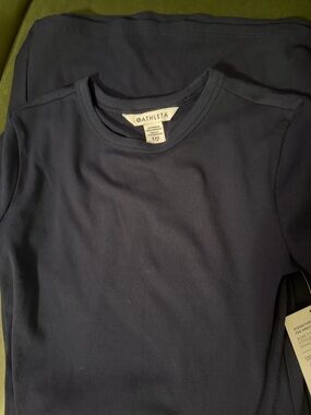Athleta Navy Ribbed Crewneck cap-sleeve dress.  XXS.